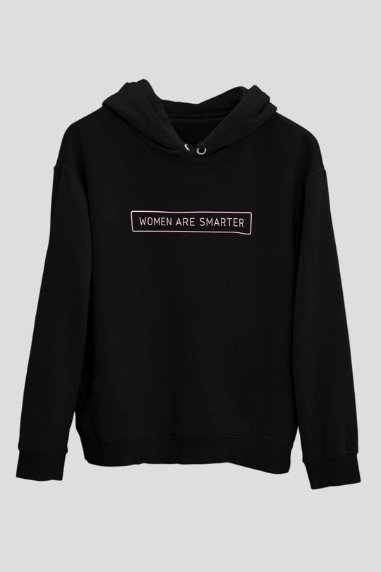 Kadınlar Günü Baskılı Unisex Siyah Hoodie