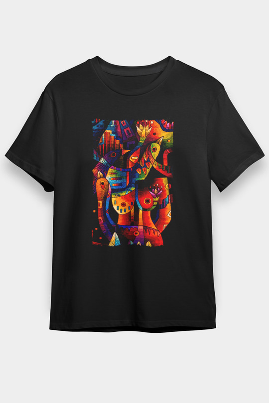 Kanaviçe Siyah Unisex Tişört T-Shirt - TişörtFabrikası