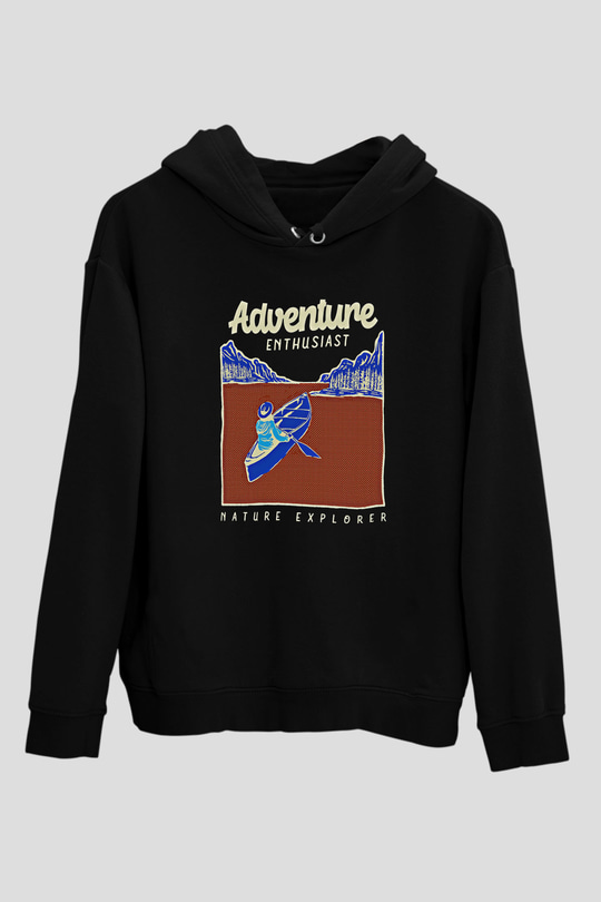 Kano Baskılı Unisex Siyah Hoodie