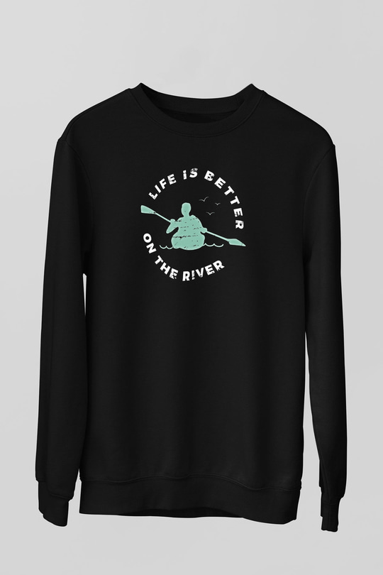 Kano Baskılı Unisex Siyah Sweatshirt