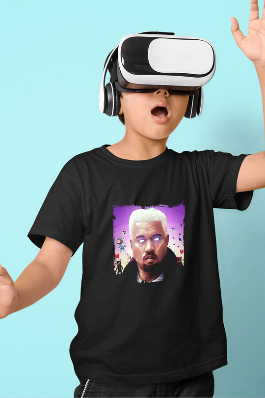 Kanye West Baskılı Unisex Siyah Çocuk Tişört