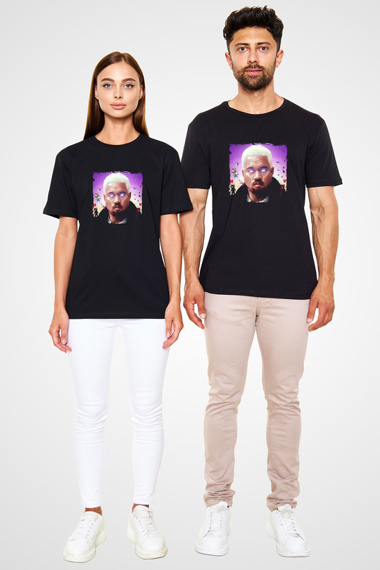 Kanye West Baskılı Unisex Siyah Tişört