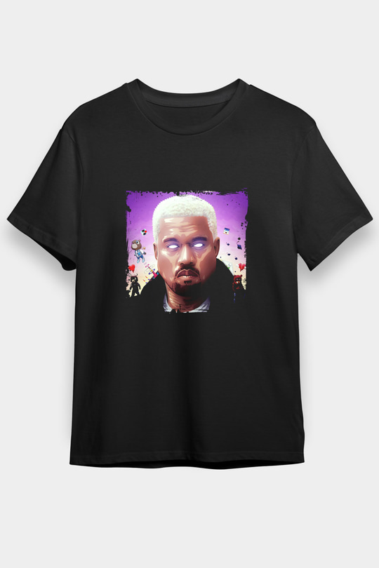 Kanye West Baskılı Unisex Siyah Tişört