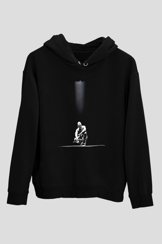 Kanye West Siyah Unisex Kapüşonlu Sweatshirt