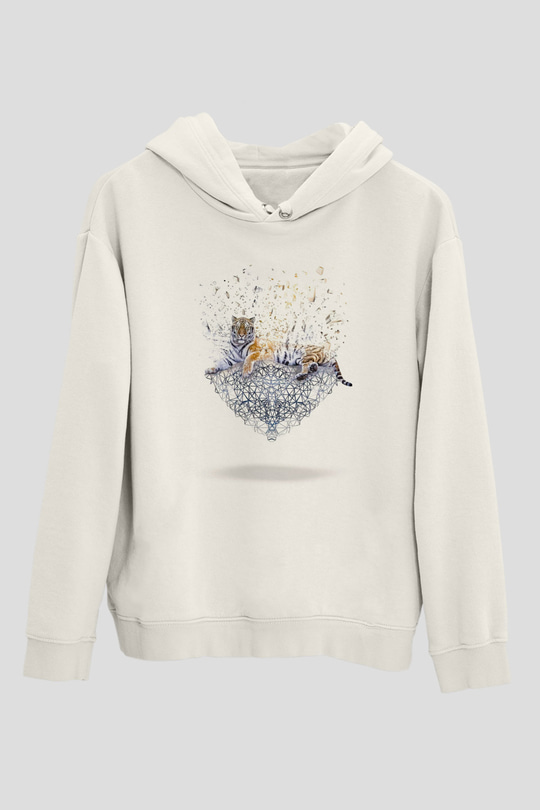 Kaplan Beyaz Unisex Hoodie