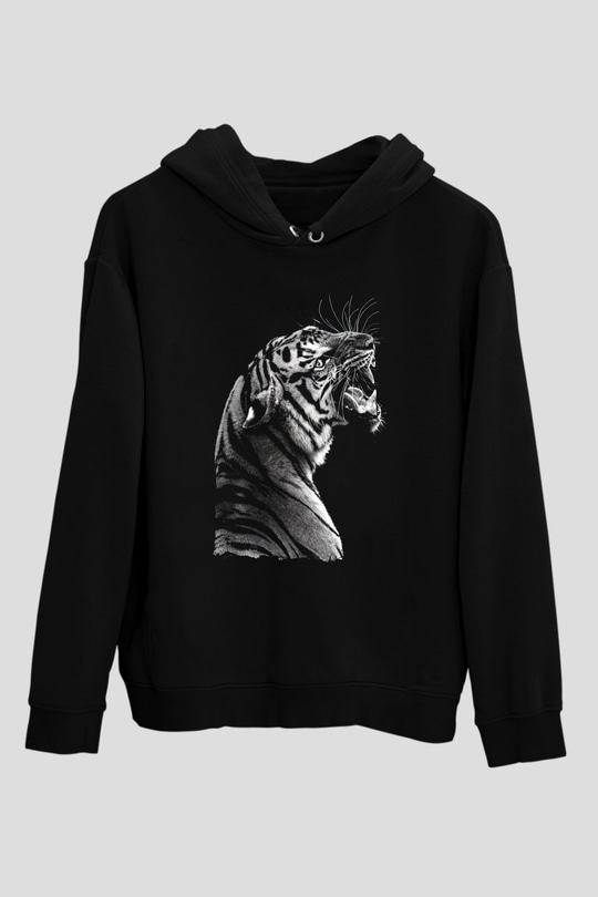 Kaplan Siyah Unisex Hoodie