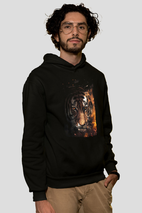 Kaplan Siyah Unisex Hoodie