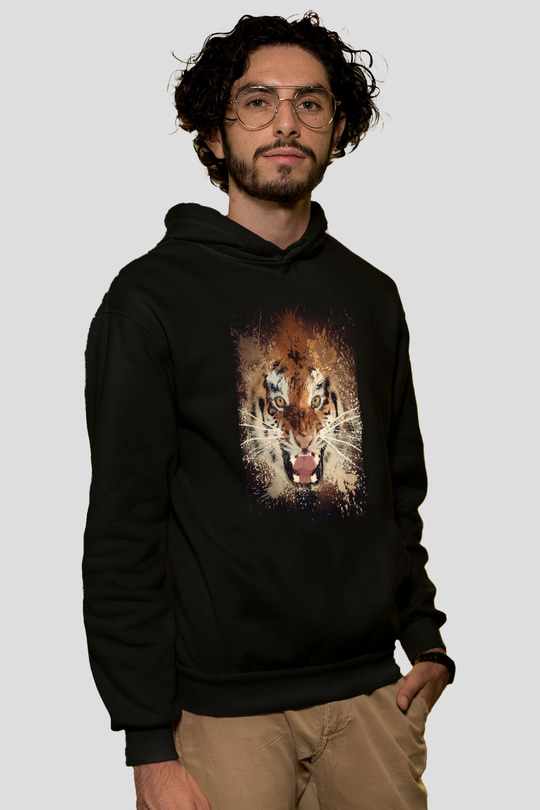 Kaplan Siyah Unisex Hoodie
