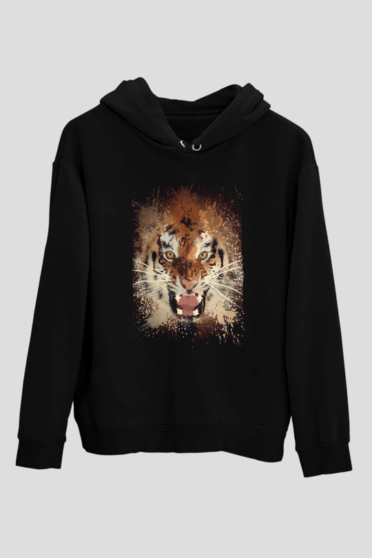 Kaplan Siyah Unisex Hoodie