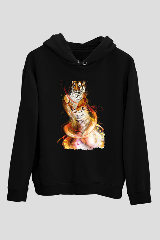 Kaplan Siyah Unisex Hoodie