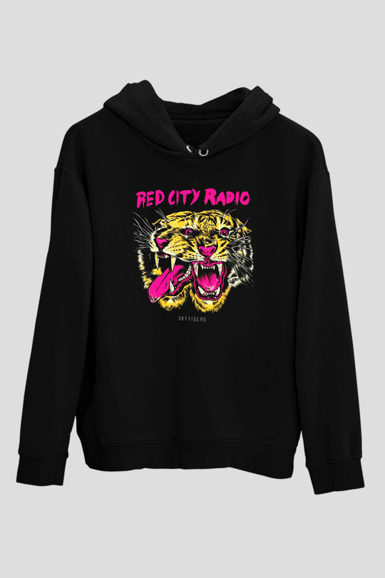 Kaplan Siyah Unisex Hoodie