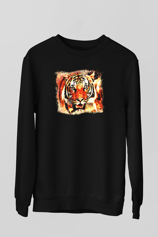Kaplan Siyah Unisex Sweatshirt
