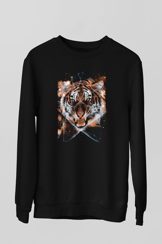 Kaplan Siyah Unisex Sweatshirt