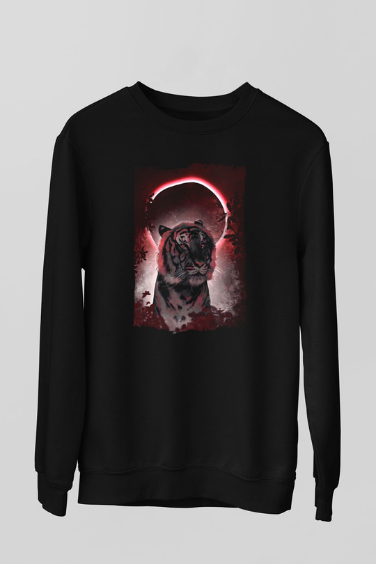 Kaplan Siyah Unisex Sweatshirt