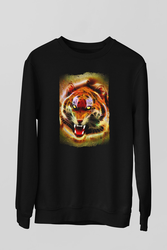 Kaplan Siyah Unisex Sweatshirt