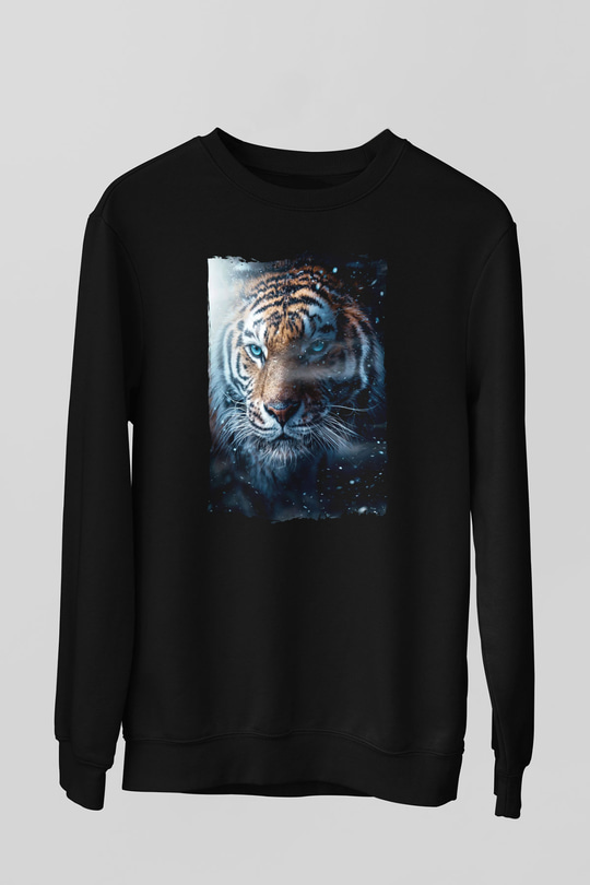 Kaplan Siyah Unisex Sweatshirt