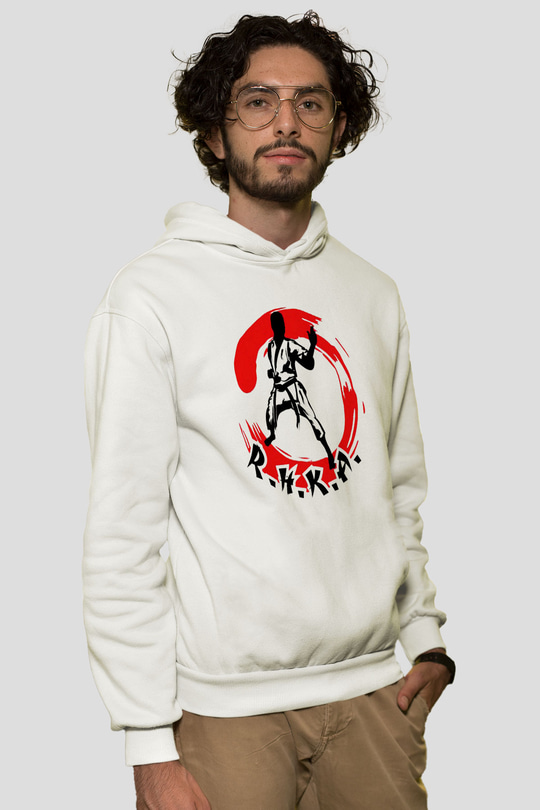 Karate Beyaz Unisex Hoodie