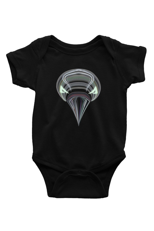 Karga Baskılı Unisex Siyah Bebek Body - Zıbın