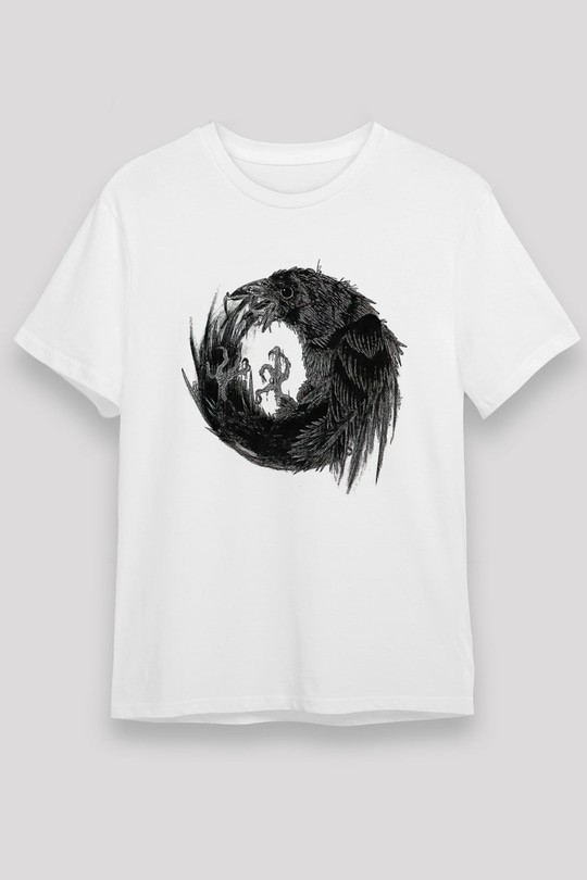 Karga Unisex Baskılı Beyaz Tişört - Tshirt