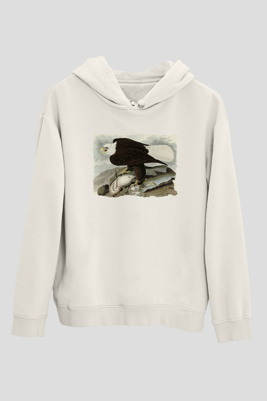 Kartal Beyaz Unisex Hoodie
