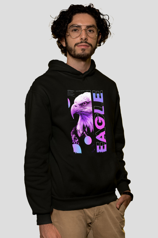 Kartal Siyah Unisex Hoodie