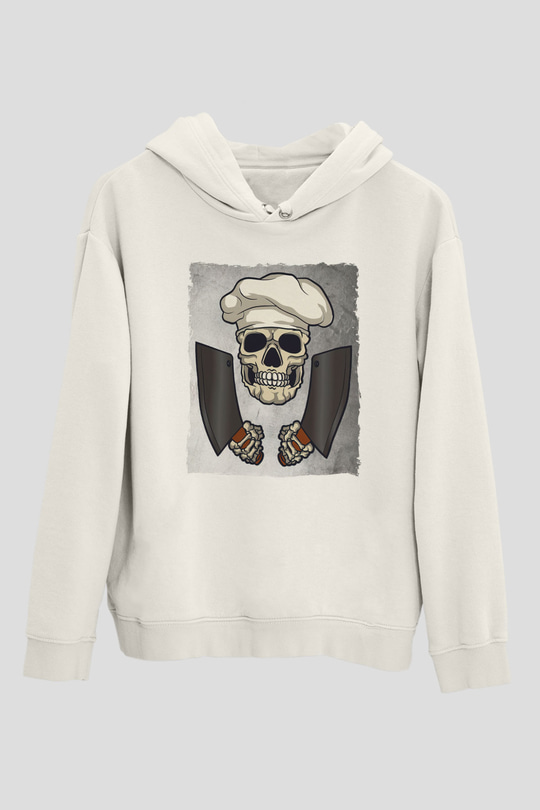 Kasap Beyaz Unisex Kapüşonlu Sweatshirt