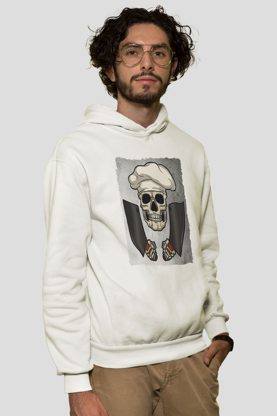 Kasap Beyaz Unisex Kapüşonlu Sweatshirt