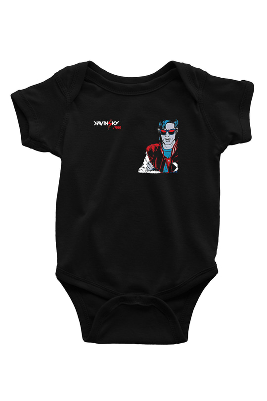 Kavinsky Baskılı Unisex Siyah Bebek Body - Zıbın