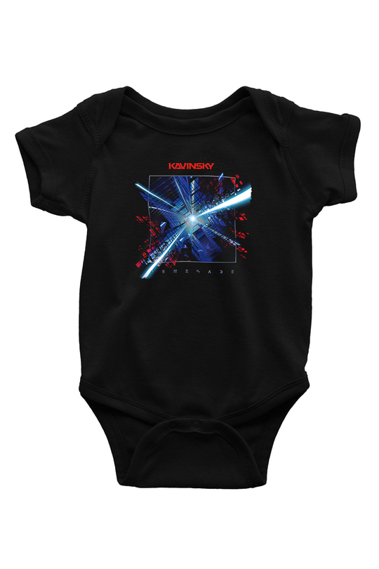 Kavinsky Baskılı Unisex Siyah Bebek Body - Zıbın