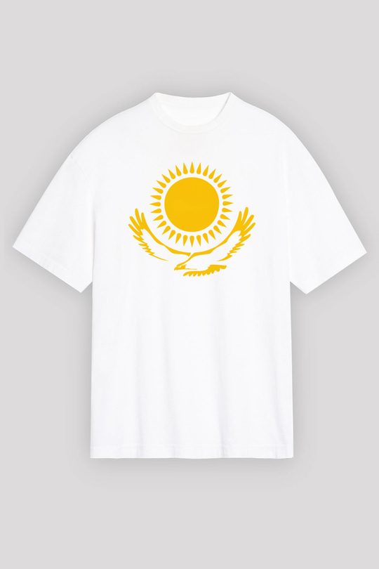 Kazakistan Beyaz Unisex Oversize Tişört T-Shirt
