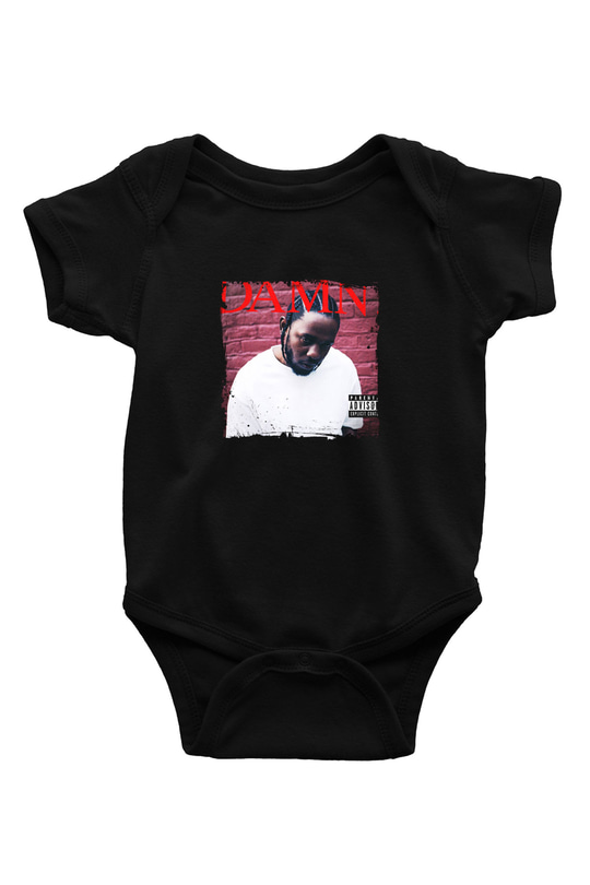 Kendrick Lamar Baskılı Unisex Siyah Bebek Body - Zıbın