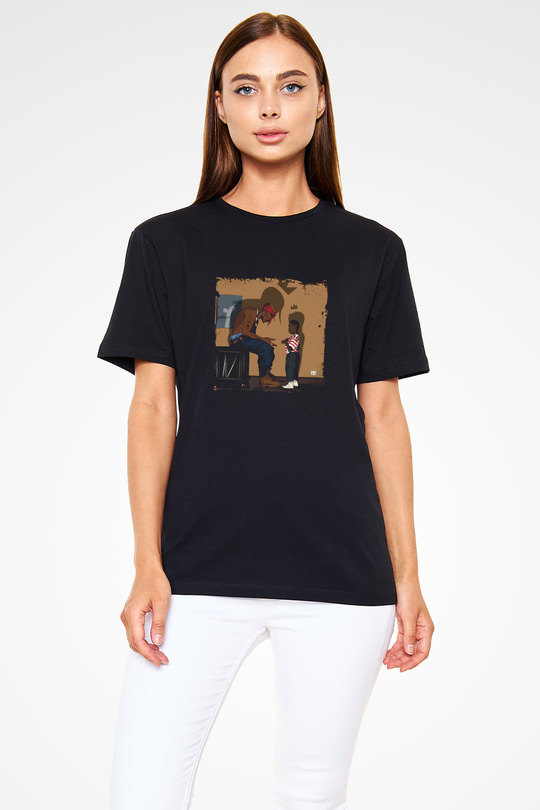 Kendrick Lamar Baskılı Unisex Siyah Tişört