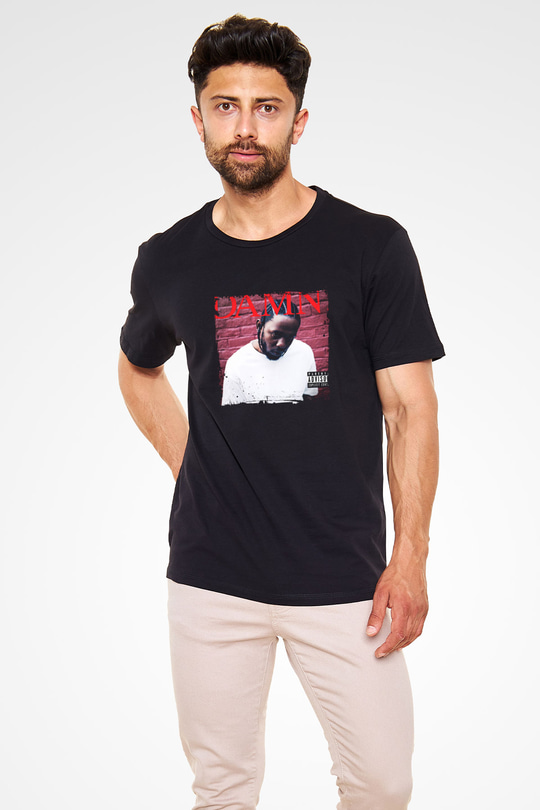 Kendrick Lamar Baskılı Unisex Siyah Tişört