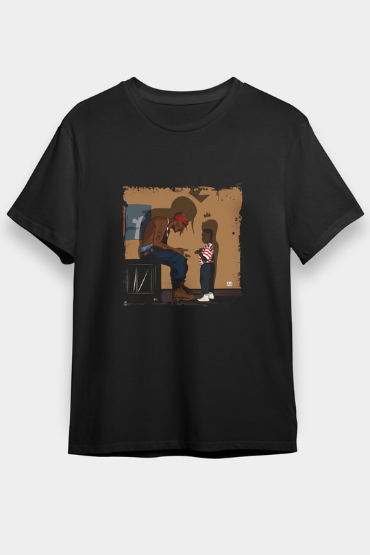Kendrick Lamar Baskılı Unisex Siyah Tişört