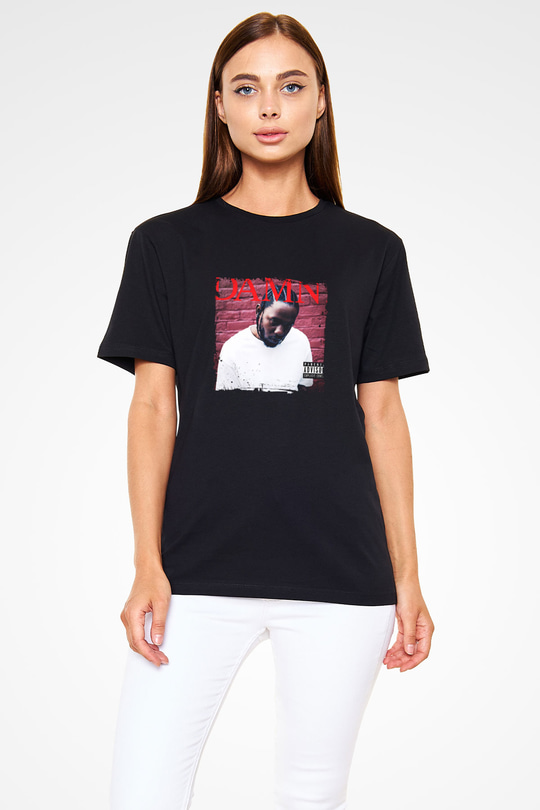 Kendrick Lamar Baskılı Unisex Siyah Tişört