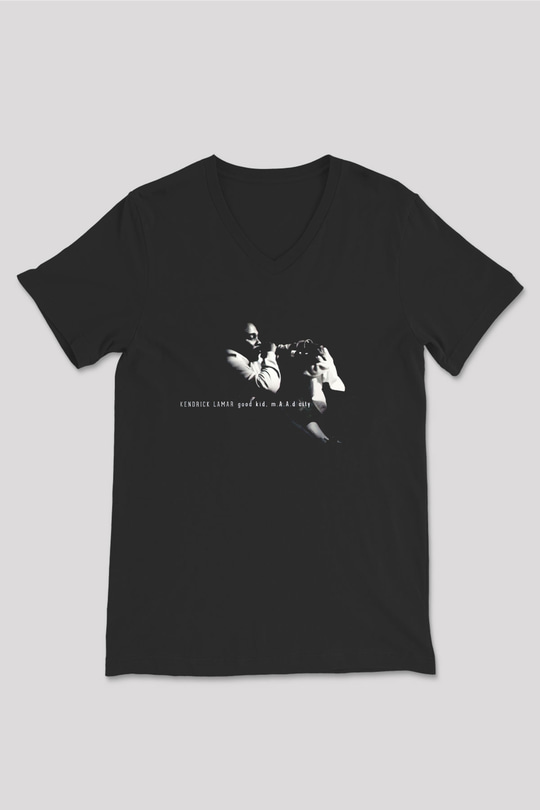 Kendrick Lamar Siyah Unisex V Yaka Tişört T-Shirt