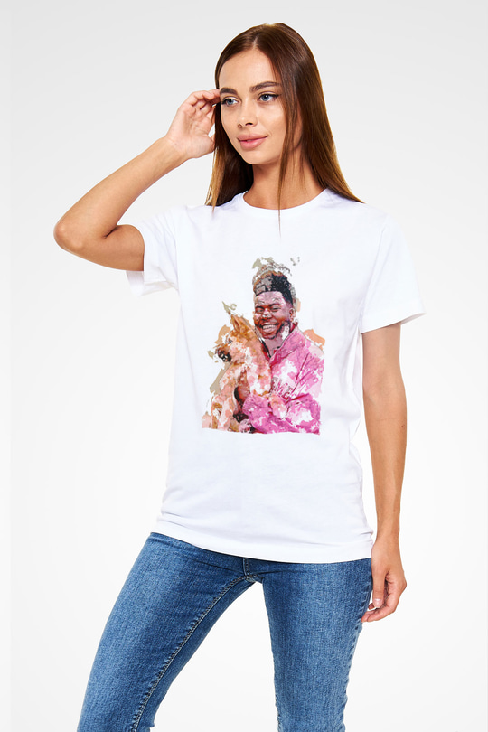 Khalid Baskılı Unisex Beyaz Tişört - Tshirt