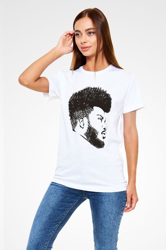 Khalid Baskılı Unisex Beyaz Tişört - Tshirt