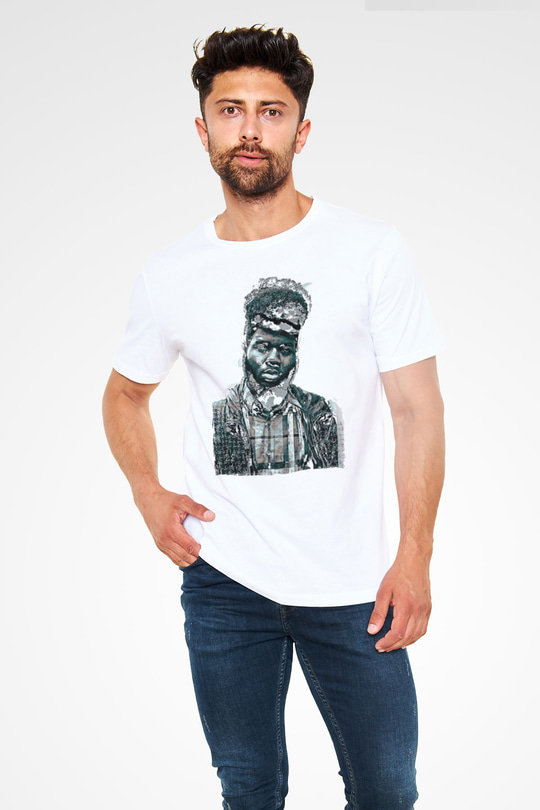 Khalid Baskılı Unisex Beyaz Tişört - Tshirt