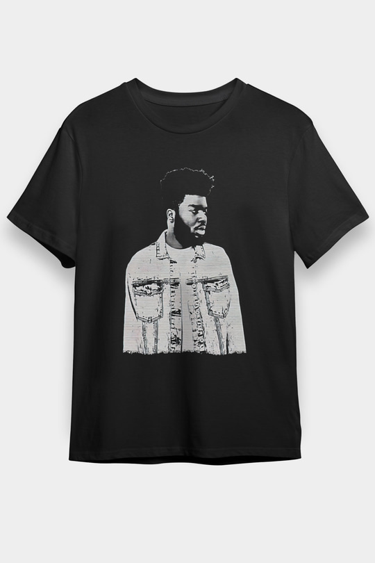 Khalid Baskılı Unisex Siyah Tişört - Tshirt