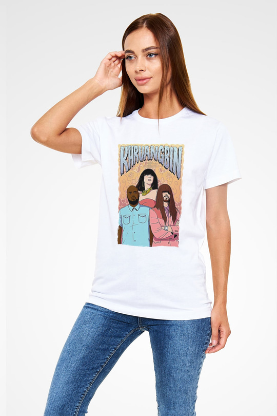 Khruanybin Baskılı Unisex Beyaz Tişört - Tshirt
