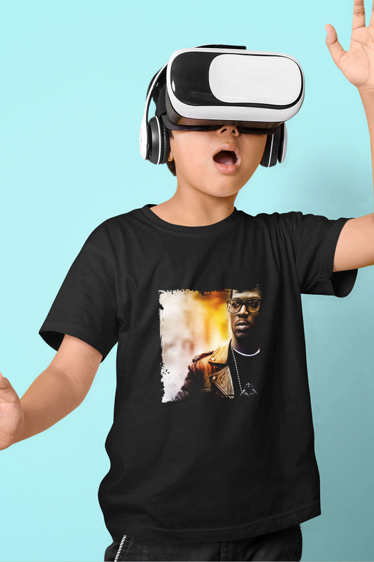 Kid Cudi Baskılı Unisex Siyah Çocuk Tişört