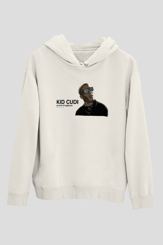 Kid Cudi Beyaz Unisex Kapüşonlu Sweatshirt