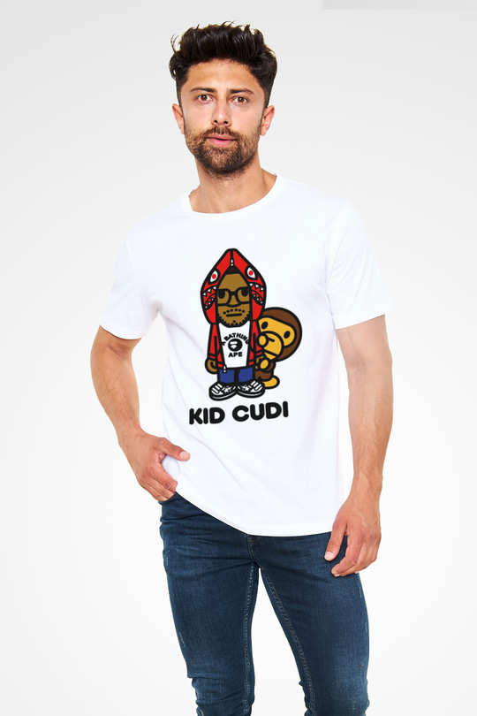 Kid Cudi Beyaz Unisex Tişört T-Shirt - TişörtFabrikası