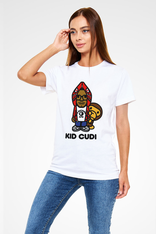 Kid Cudi Beyaz Unisex Tişört T-Shirt - TişörtFabrikası