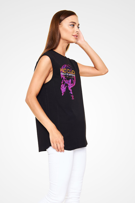 Kid Cudi Siyah Unisex Kolsuz Tişört
