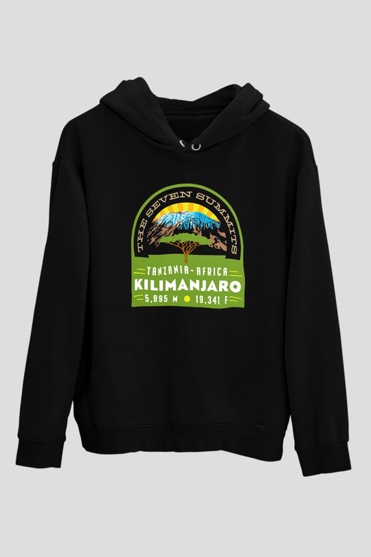 Kilimanjaro Siyah Unisex Hoodie