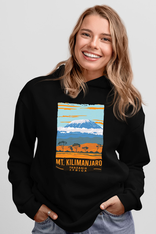 Kilimanjaro Siyah Unisex Hoodie