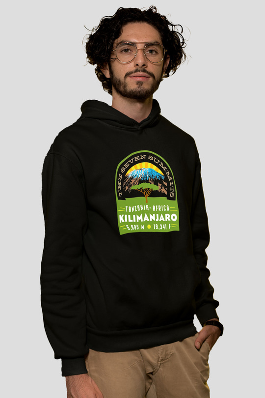 Kilimanjaro Siyah Unisex Hoodie