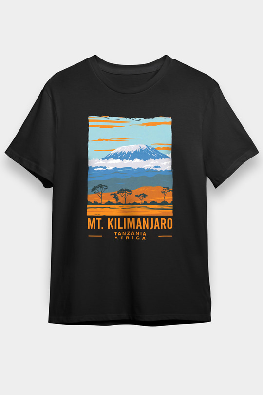 Kilimanjaro Siyah Unisex Tişört T-Shirt - TişörtFabrikası